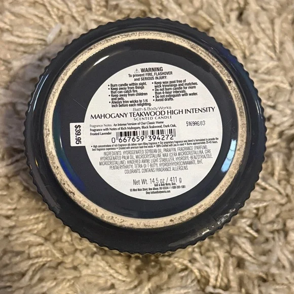 Bath and Body Works Mahogany Teakwood High Intensity 3 Wick Candle NWT - Picture 4 of 5